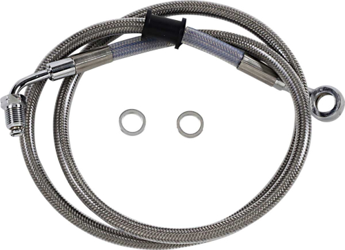 Drag Specialties - Drag Specialties Extended Stainless Steel Front Brake Line Kit - Clear Coated - 36 3/4in. - 1741-5793