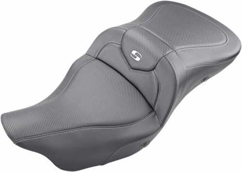 Saddlemen - Saddlemen Heated Road Sofa Seat without Backrest - Carbon Fiber - 808-07B-185THC