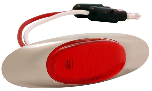 Grote - Grote Micronova LED Marker Light - Oval with Chrome Bezel - 3in. Wide - Red - 47952