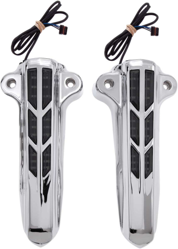 Ciro - Ciro Lower Fork Leg Covers with LED Lights - Chrome - 43001