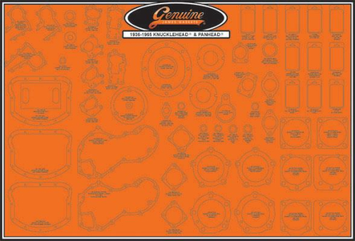 James Gasket - James Gasket Gasket Display Board - Knucklehead and Panhead - JGI-99000-KNPN