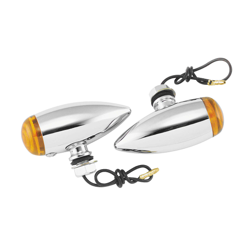 Bikers Choice - Bikers Choice Smooth Bullet Marker Lights - Amber Single Filament - 162412