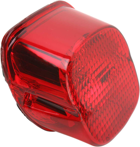 Drag Specialties - Drag Specialties Laydown Taillight Lens with Bottom Tag Window - Red - 12-0411D