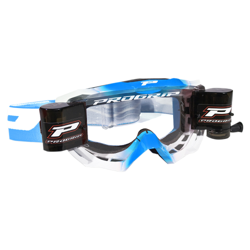 Pro Grip - Pro Grip 3200 Venom Goggles with Roll-Off System - PZ3200ROAZBI - Light Blue/White - OSFA