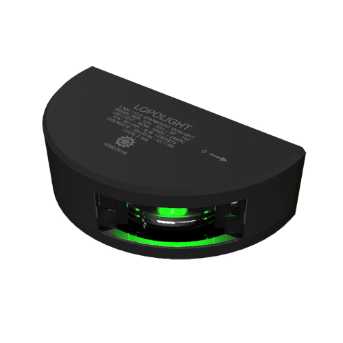 Lopolight - Lopolight Starboard SideLight - Vertical Mount - Black Housing - 2nm - Green