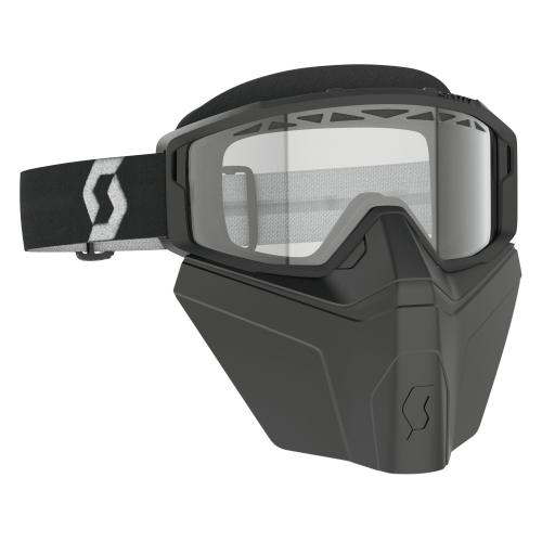 Scott USA - Scott USA Primal Safari Facemask Goggles - 278608-1007043 - Black/White/Clear Lens - OSFM