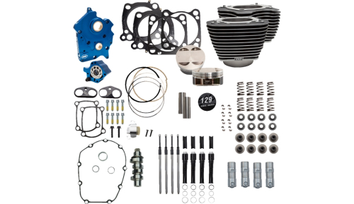 S&S Cycle - S&S Cycle 129in. Power Package Engine Performance Kit - Wrinkle Black - 310-1225