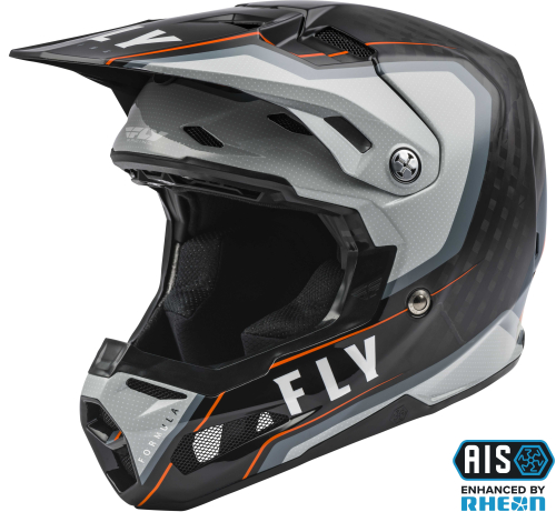 Fly Racing - Fly Racing Formula Carbon Axon Helmet - 73-4428XS - Black/Gray/Orange - X-Small