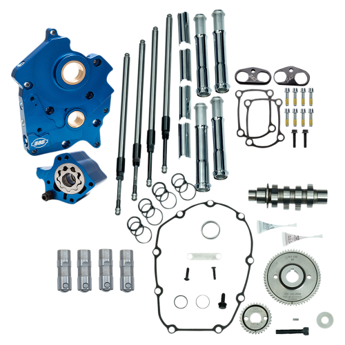 S&S Cycle - S&S Cycle Gear Drive Camchest Kit for M-Eight - Chrome Pushrod Tubes with 465 Cam - 310-1001A