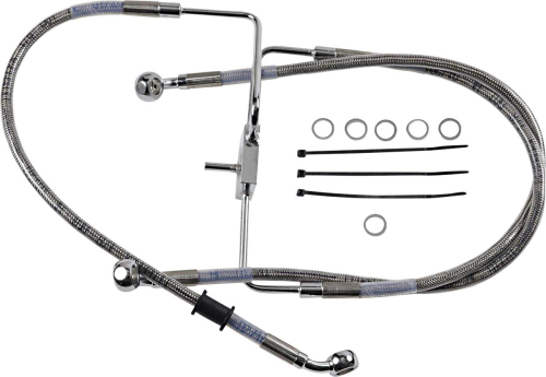Drag Specialties - Drag Specialties Extended Stainless Steel Front Brake Line Kit - Clear Coated - 31in. - 1741-5846