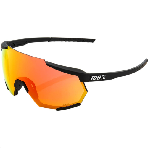 100% - 100% Racetrap Sunglasses - 61037-100-43 - Soft Tact Black/Hiper Red Mirror Lens - OSFA