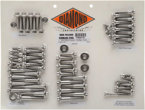 Diamond Engineering - Diamond Engineering 12-Point Polished Stainless Engine Kit - PB601S
