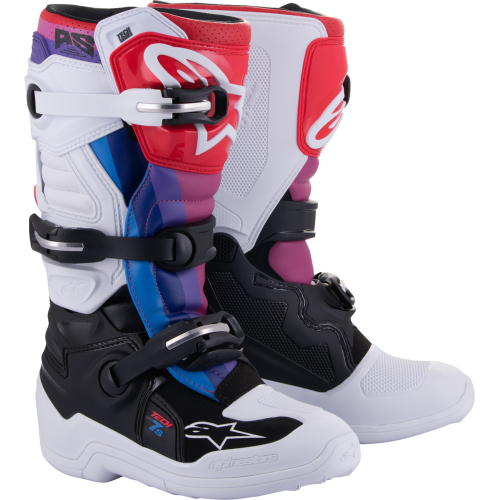 Alpinestars - Alpinestars Tech 7S Youth Boots - 2015017-289-4 - White/Black/Rainbow - 4