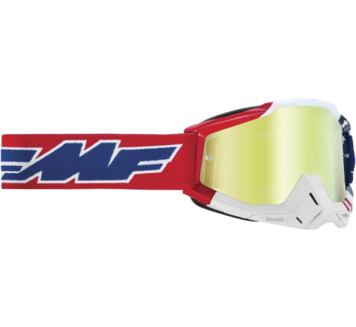 FMF Racing - FMF Racing PowerBomb US of A Goggles - F-50037-00006 - US of A / True Gold Lens - OSFM