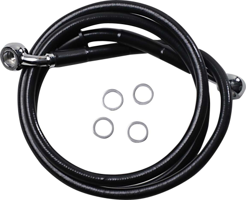 Drag Specialties - Drag Specialties Extended Stainless Steel Front Brake Line Kit - Black Vinyl Coated - 56 7/8in. - 1741-5840
