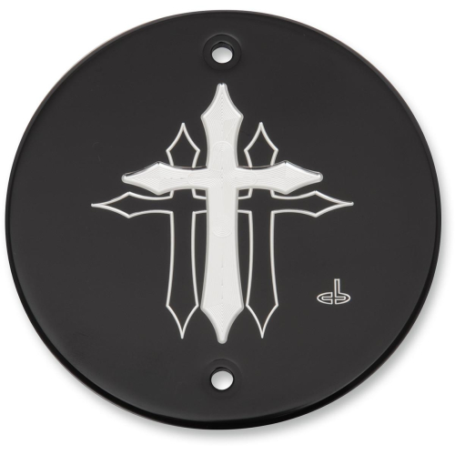 Carl Brouhard Designs - Carl Brouhard Designs Cross Series Derby Cover - Black Anodized with Offset - CR-DBIS-B