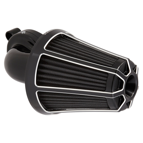 Arlen Ness - Arlen Ness Monster Sucker Air Cleaner Kit with Cover - Beveled - Black - 81-013