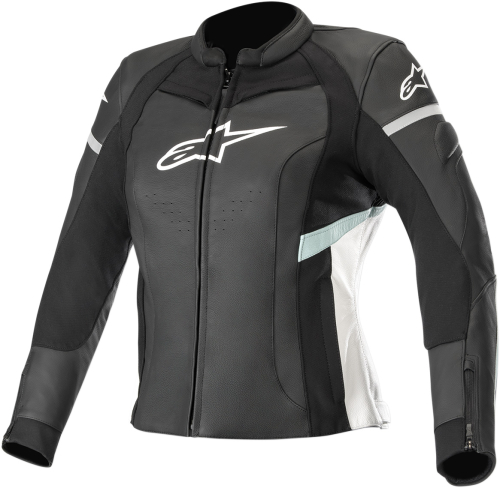 Alpinestars - Alpinestars Stella Kira Womens Leather Jacket - 3112019-1271-44 - Black/White/Teal - 44