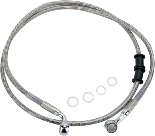 Drag Specialties - Drag Specialties Standard Length Front Stainless Steel Brake Line Kit - Clear - 680210