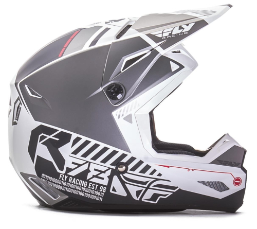Fly Racing - Fly Racing Kinetic Elite Onset Youth Helmet - 73-8500YS - Matte White/Gray - Small