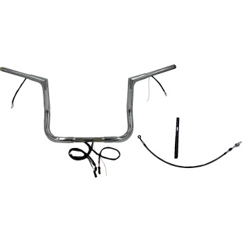 Fat Baggers, Inc. - Fat Baggers, Inc. 1-1/4in. Plug and Play EZ Install Flat Top Handlebar Kit - Chrome - 712012