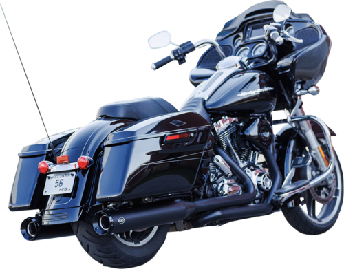 S&S Cycle - S&S Cycle GNX 4.5in. Slip-On Mufflers - Guardian Black w/ Tuxedo Black End Caps - 550-1078