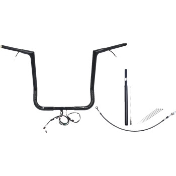 Fat Baggers, Inc. - Fat Baggers, Inc. 1-1/4in. Plug and Play EZ Install Flat Top Handlebar Kit - Black - 712016-B