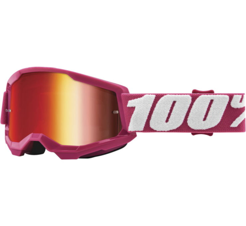 100% - 100% Strata 2 Fletcher Youth Goggles - 50032-00006 - Fletcher / Red Mirror Lens - OSFA