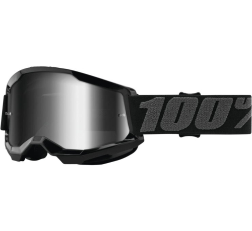 100% - 100% Strata 2 Goggles - 50028-00001 - Black / Silver Mirror Lens - OSFM
