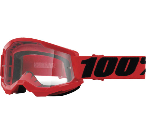 100% - 100% Strata 2 Goggles - 50027-00004 - Red / Clear Lens - OSFM