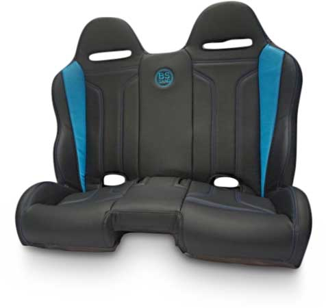 BS Sand - BS Sand Performance Front/Rear Bench Seat - Double T - Black/Titanium Blue - PEBETBDTR