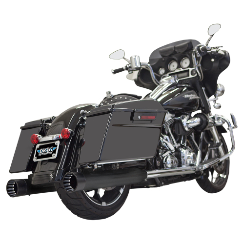 Bassani Manufacturing - Bassani Manufacturing 4in. DNT Straight Can Muffler with Acoustically Tuned Baffle - Black with Black End Caps - 1F7DNT5B