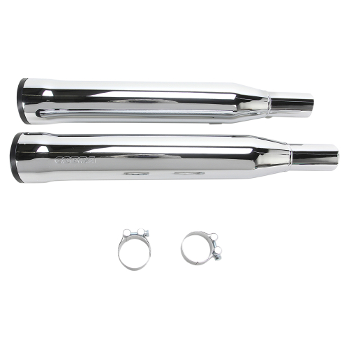 Cobra - Cobra 3in. Slip-On Muffler with RacePro Tips - Chrome - 6080