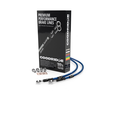 Goodridge - Goodridge GR Powersports SS Front Brake Line Kit - Stainless Steel - Carbon - GLS080-1FC-CB