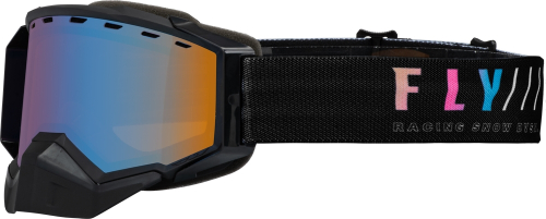 Fly Racing - Fly Racing Zone Snow Goggles - 37-50270 - Black/Sunset / Sky Blue Mirror Amber Lens - OSFM