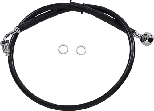 Drag Specialties - Drag Specialties Extended Stainless Steel Front Brake Line Kit - Black Vinyl Coated - 27-1/4in. - 1741-5820