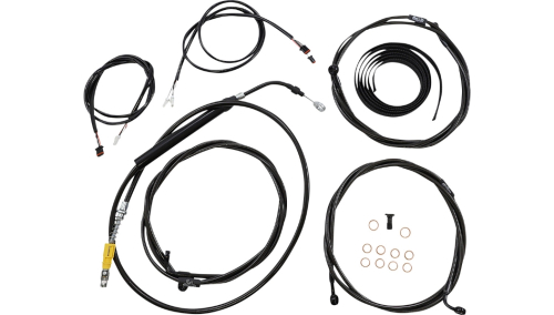 LA Choppers - LA Choppers Complete Plug and Play Cable Kit - 12in.-14in. - ABS - Black - LA-8058KT3-13B