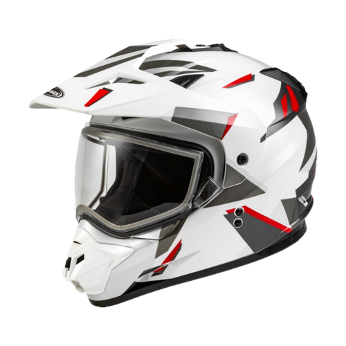 G-Max - G-Max GM-11S Ripcord Adventure Snow Helmet - A2114015 - White/Gray/Red - Medium