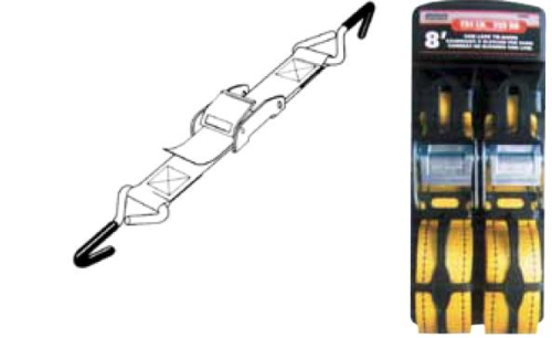 Erickson - Erickson 2in. x 8ft. - 2 Cam Buckle Tie Downs - 34409