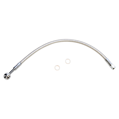 Magnum - Magnum Polished Stainless Designer Series Front Upper Brake Line - 3/8in./10mm, 180deg. Banjo - 23in. - 57623
