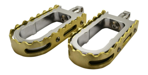 LA Choppers - LA Choppers BMX Footpegs - Chrome Peg with Brass Teeth - LA-7205-02