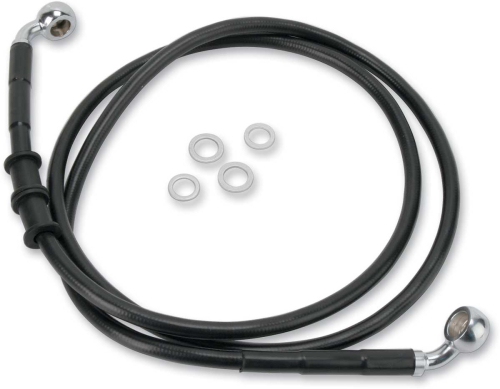 Drag Specialties - Drag Specialties Extended Stainless Steel Front Brake Line Kit - Black Vinyl Coated - 48 1/8in. - 660323-4BLK