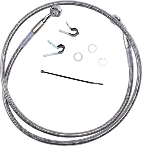 Drag Specialties - Drag Specialties Extended Stainless Steel Front Brake Line Kit - Clear Coated - 45 3/4in. - 660310-4