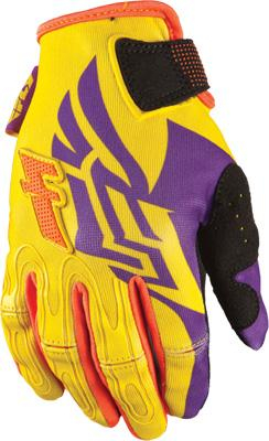 Fly Racing - Fly Racing Kinetic Girls Gloves - 366-41809 - Yellow/Orange - X-Large