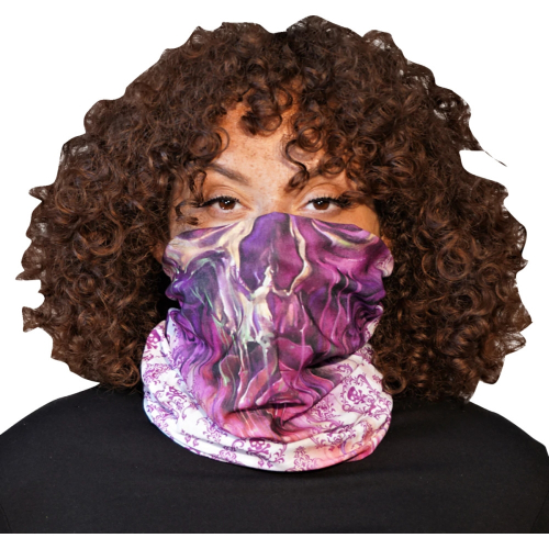 Lethal Threat - Lethal Threat Watercolor Skull Womens Neck Tube - NS90825 - Purple - OSFM