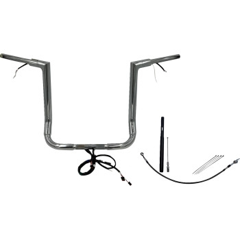 Fat Baggers, Inc. - Fat Baggers, Inc. 1-1/2in. Plug and Play EZ Install Flat Top Handlebar Kit - Chrome - 612016
