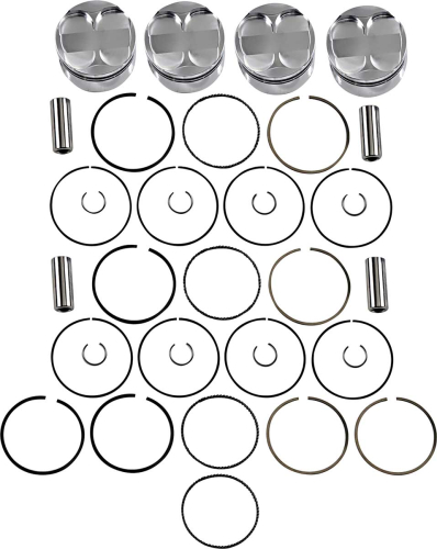 J.E. Pistons - J.E. Pistons Round Piston Kit - 0.50mm Oversize to 86.50mm, 10.5:1 Compression - 308635