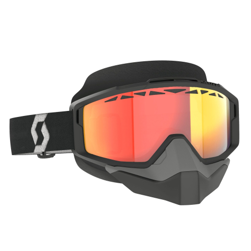 Scott USA - Scott USA Split OTG Snowcross Light Sensitive Goggles - 285542-1007341 - Black/White/Light Sensitive Red Chrome Lens - OSFM