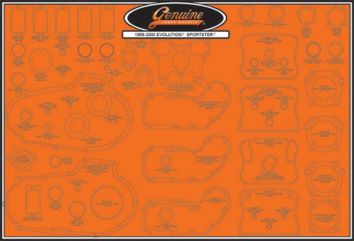James Gasket - James Gasket Gasket Display Board - Evolution Sportster - JGI-99000-EVXL