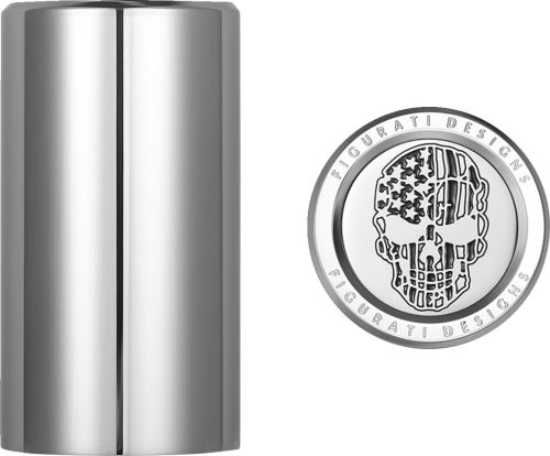 Figurati Designs - Figurati Designs Docking Hardware Cover - Stainless Steel with Contrast Cut American Flag Skull - FD27-DC-2545-SS